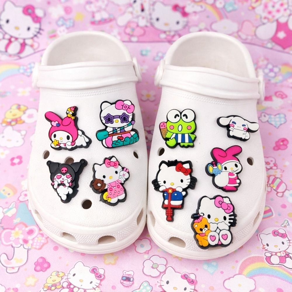 Hello Kitty & Friends Shoe Charms 10PC Set Kawaii Cute Clog Accessories